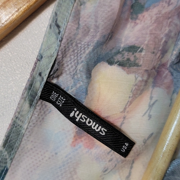 Smash! Watercolor sheer short sleeve blouse Women's one size - Picture 3 of 3